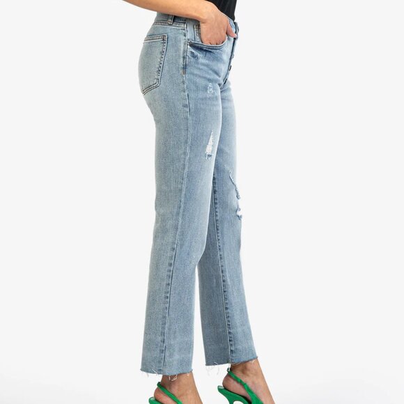 Reese Ankle Straight Raw Hem Jeans, Kut From The Kloth, BNWT - Picture 3 of 4